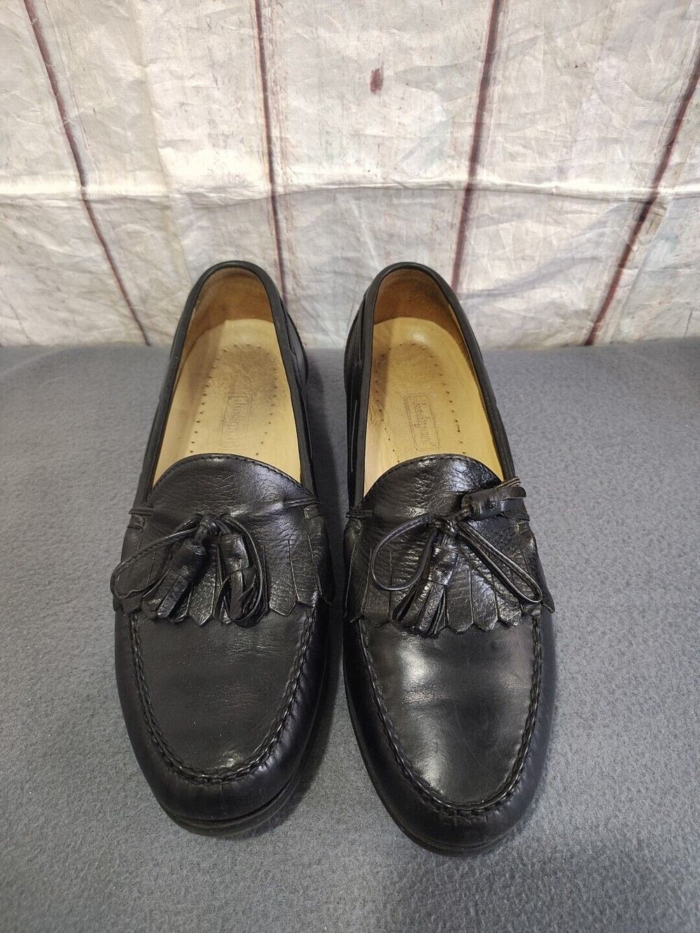 Rockport Black Leather Loafers with Tassel Mens Size 12 M Business Church Formal